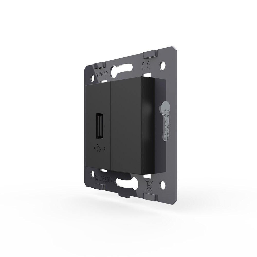 Livolo einfaches USB-Modul zum Aufladen von Geräten in schwarz