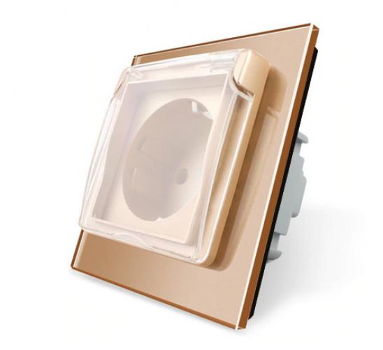 LIVOLO Design Glas Steckdose Schutzabdeckung 1 Fach C7-1WF/SR/C1EU-13 Gold