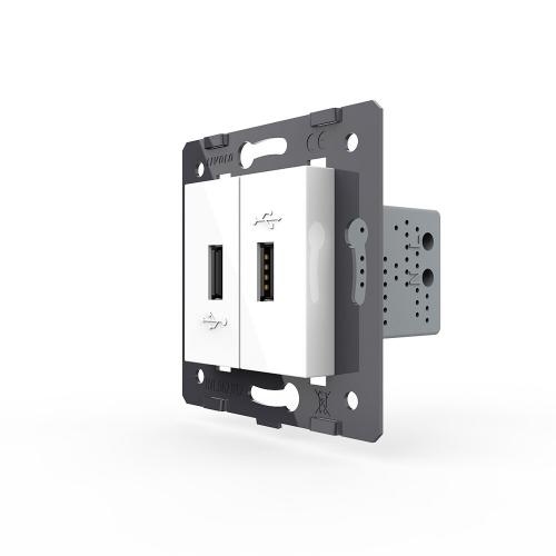Livolo zweifaches USB-Modul zum Aufladen von Geräten in weiß