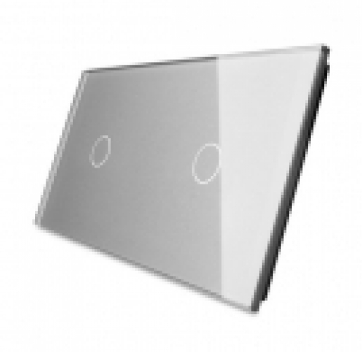 Livolo Glasblende für zwei Touch-Schalter in grau