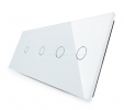 Livolo Glasblende für vier Touch-Schalter in weiß