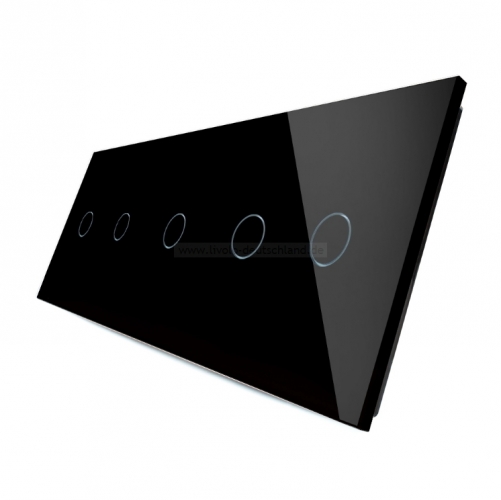 Livolo Glasblende für fünf Touch-Schalter in schwarz