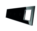 Livolo Glasblende für vier Touch-Schalter und ein Modul in schwarz