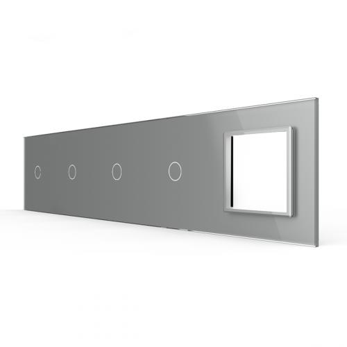 5-fache Blende 4 Touch-Schalter + 1 Modul Grau LIVOLO
