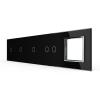 5-fache Blende 4 Touch-Schalter + 1 Modul Schwarz LIVOLO