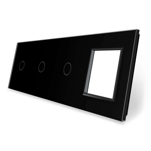 Livolo Glasblende für drei Touch-Schalter und ein Modul in schwarz