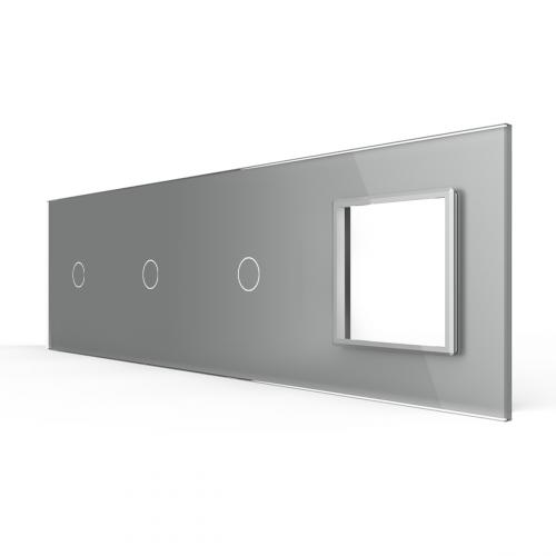 4-fache Blende 3 Touch-Schalter + 1 Modul Grau LIVOLO