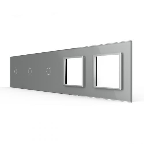 5-fache Blende 3 Touch-Schalter + 2 Module Grau LIVOLO