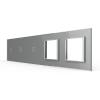 5-fache Blende 3 Touch-Schalter + 2 Module Grau LIVOLO