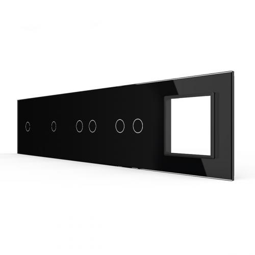 5-fache Blende 4 Touch-Schalter + 1 Modul Schwarz LIVOLO