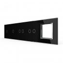 5-fache Blende 4 Touch-Schalter + 1 Modul Schwarz LIVOLO