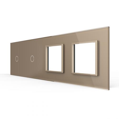 2-fache Blende 2 Touch-Schalter + 2 Module Gold LIVOLO