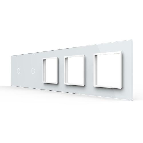 5-fache Blende 2 Touch-Schalter + 3 Module wei� LIVOLO