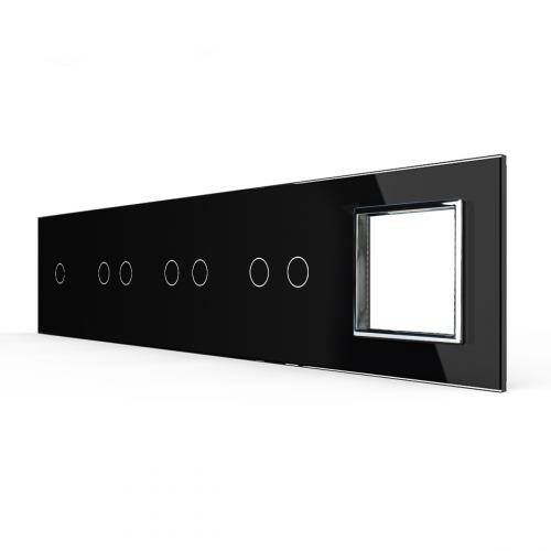5-fache Blende 4 Touch-Schalter + 1 Modul Schwarz LIVOLO
