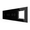 4-fache Blende 3 Touch-Schalter + 1 Modul Schwarz LIVOLO