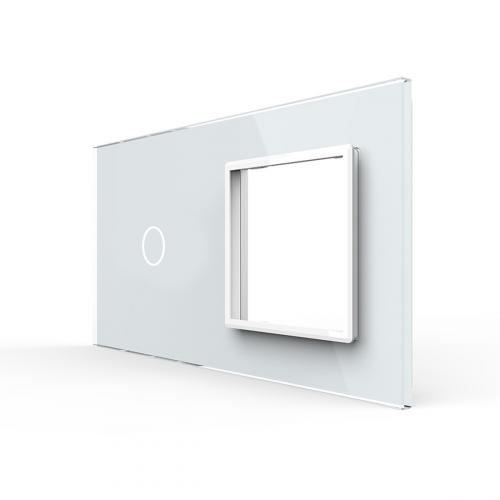 2-fache Blende 1 Touch-Schalter + 1 Modul wei� LIVOLO