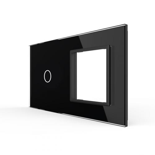 2-fache Blende 1 Touch-Schalter + 1 Modul Schwarz-A LIVOLO