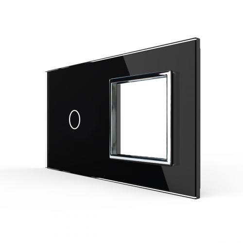 2-fache Blende 1 Touch-Schalter + 1 Modul Schwarz LIVOLO