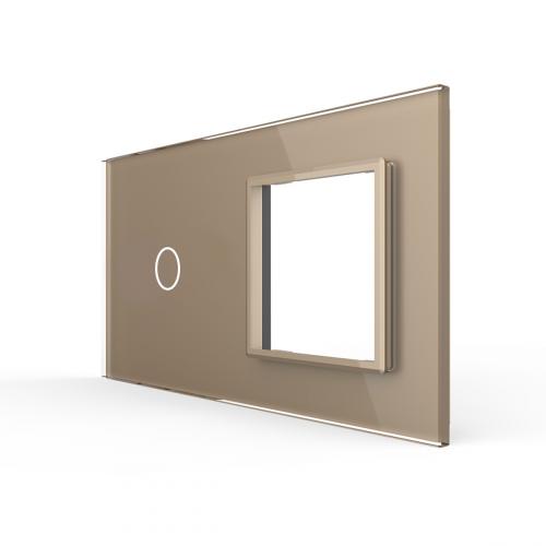 2-fache Blende 1 Touch-Schalter + 1 Modul Gold LIVOLO