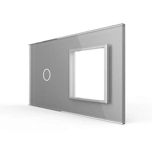 2-fache Blende 1 Touch-Schalter + 1 Modul Grau LIVOLO