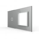 2-fache Blende 1 Touch-Schalter + 1 Modul Grau LIVOLO