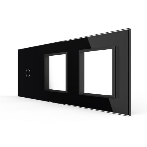 3-fache Blende 1 Touch-Schalter + 2 Module Schwarz LIVOLO