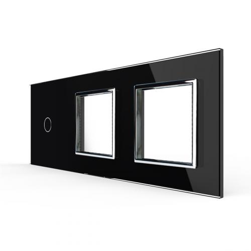 3-fache Blende 1 Touch-Schalter + 2 Module Schwarz LIVOLO