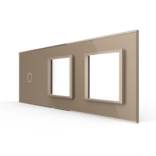 3-fache Blende 1 Touch-Schalter + 2 Module Gold LIVOLO