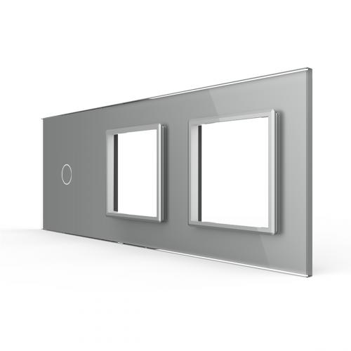 3-fache Blende 1 Touch-Schalter + 2 Module Grau LIVOLO
