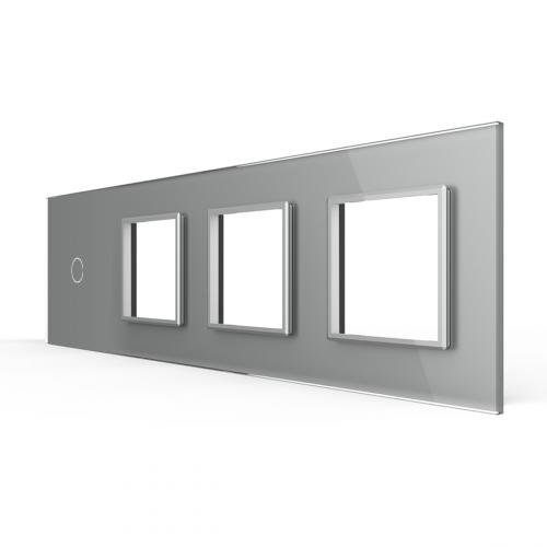 4-fache Blende 1 Touch-Schalter + 3 Module Grau LIVOLO