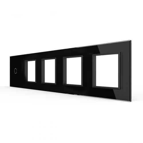 5-fache Blende 1 Touch-Schalter + 4 Module Schwarz-A LIVOLO