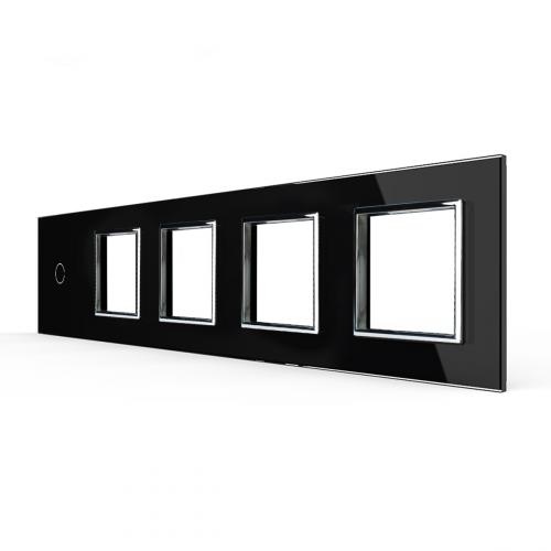 5-fache Blende 1 Touch-Schalter + 4 Module Schwarz LIVOLO