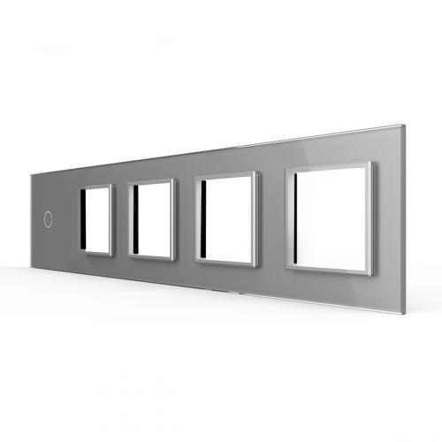 5-fache Blende 1 Touch-Schalter + 4 Module Grau LIVOLO