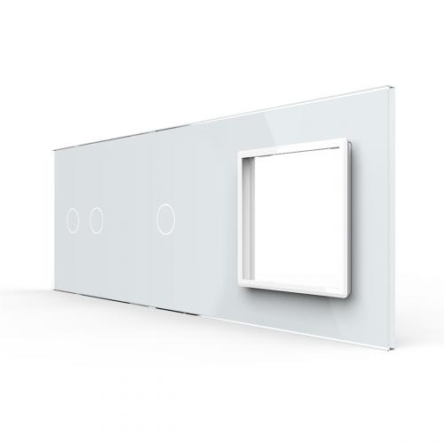 3-fache Blende 2 Touch-Schalter + 1 Modul wei� LIVOLO