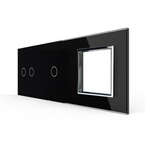 3-fache Blende 2 Touch-Schalter + 1 Modul Schwarz LIVOLO