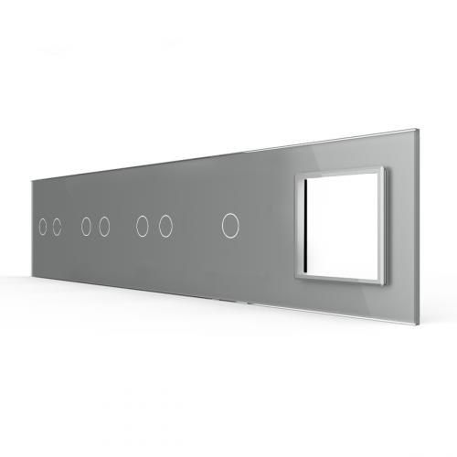 5-fache Blende 4 Touch-Schalter + 1 Modul Grau LIVOLO