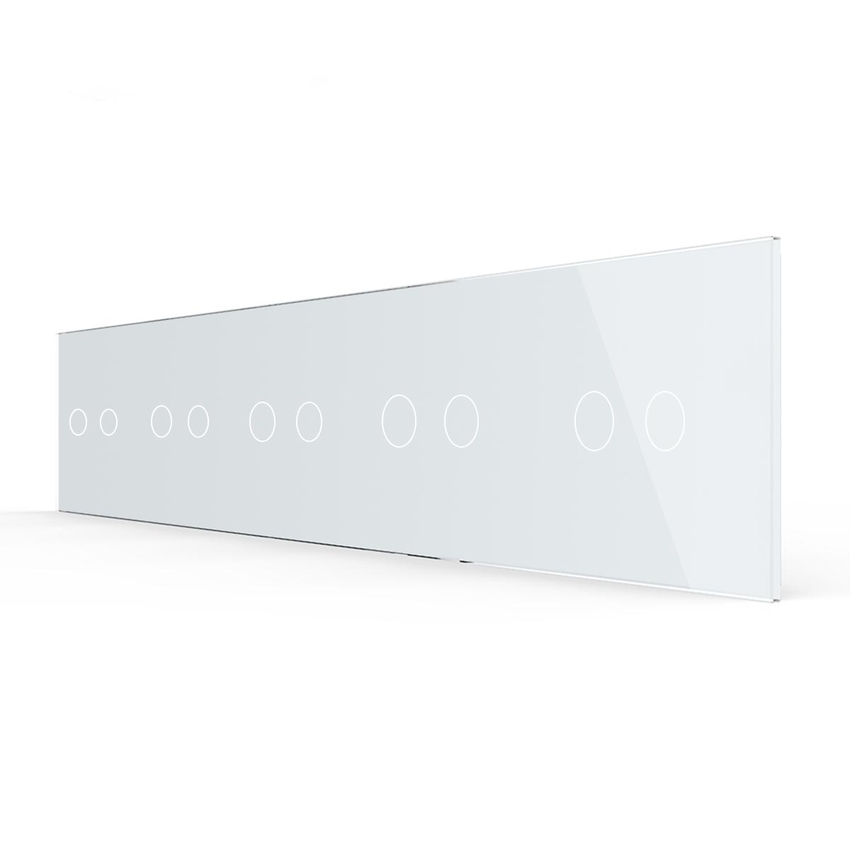 Livolo Glasblende für fünf zweifache Touch-Schalter in Weiß