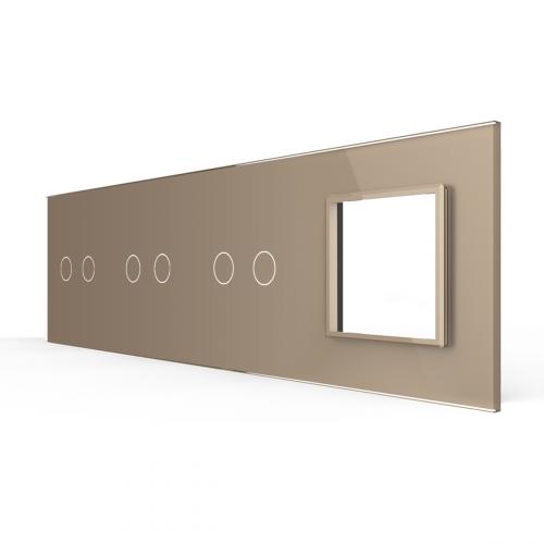 4-fache Blende 3 Touch-Schalter + 1 Modul Gold LIVOLO