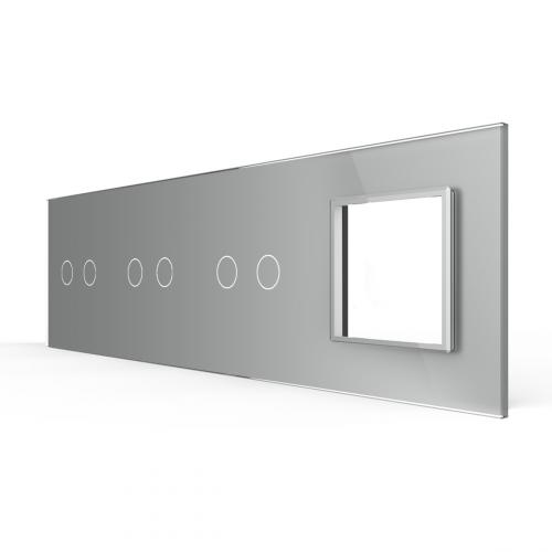 4-fache Blende 3 Touch-Schalter + 1 Modul Grau LIVOLO