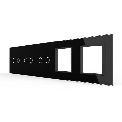 5-fache Blende 3 Touch-Schalter + 2 Module Schwarz-A LIVOLO