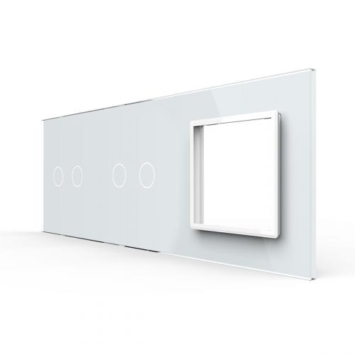 3-fache Blende 2 Touch-Schalter + 1 Modul wei� LIVOLO