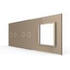 3-fache Blende 2 Touch-Schalter + 1 Modul Gold LIVOLO