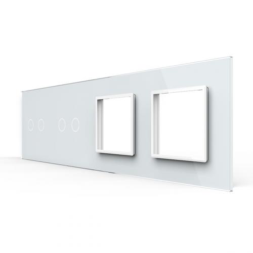 4-fache Blende 2 Touch-Schalter + 2 Module wei� LIVOLO 