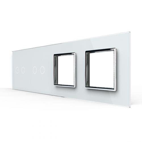 4-fache Blende 2 Touch-Schalter + 2 Module wei� LIVOLO 