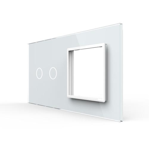 2-fache Blende 1 Touch-Schalter + 1 Modul wei� LIVOLO