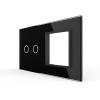 2-fache Blende 1 Touch-Schalter + 1 Modul  Schwarz-A LIVOLO