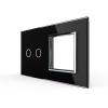 2-fache Blende 1 Touch-Schalter + 1 Modul Schwarz LIVOLO