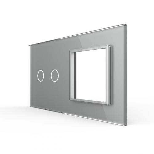2-fache Blende 1 Touch-Schalter + 1 Modul Grau LIVOLO