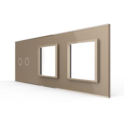 3-fache Blende 1 Touch-Schalter + 2 Module Gold LIVOLO