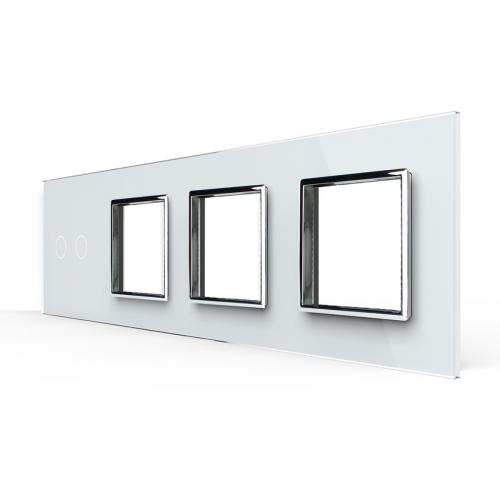 4-fache Blende 1 Touch-Schalter + 3 Module wei� LIVOLO 